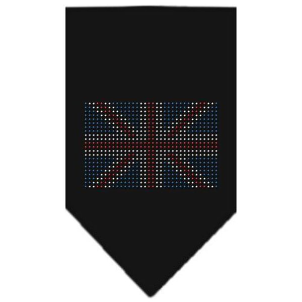 Unconditional Love British Flag Rhinestone Bandana Black Small UN813558